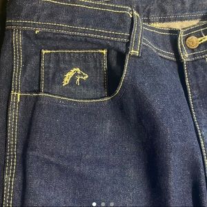 VINTAGE DENIM Jordache dark wash with green stitch